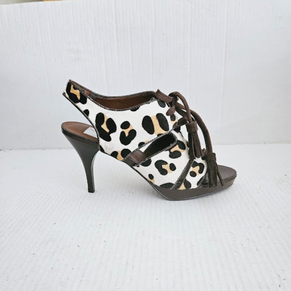 AJ Valenci Women’s Animal Print Lace Up High Heels